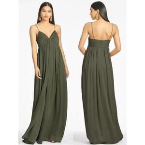 NWT Sachin & Babi Jessica Empire Waist Bridesmaid Gown Moss Green Women's Size 0
